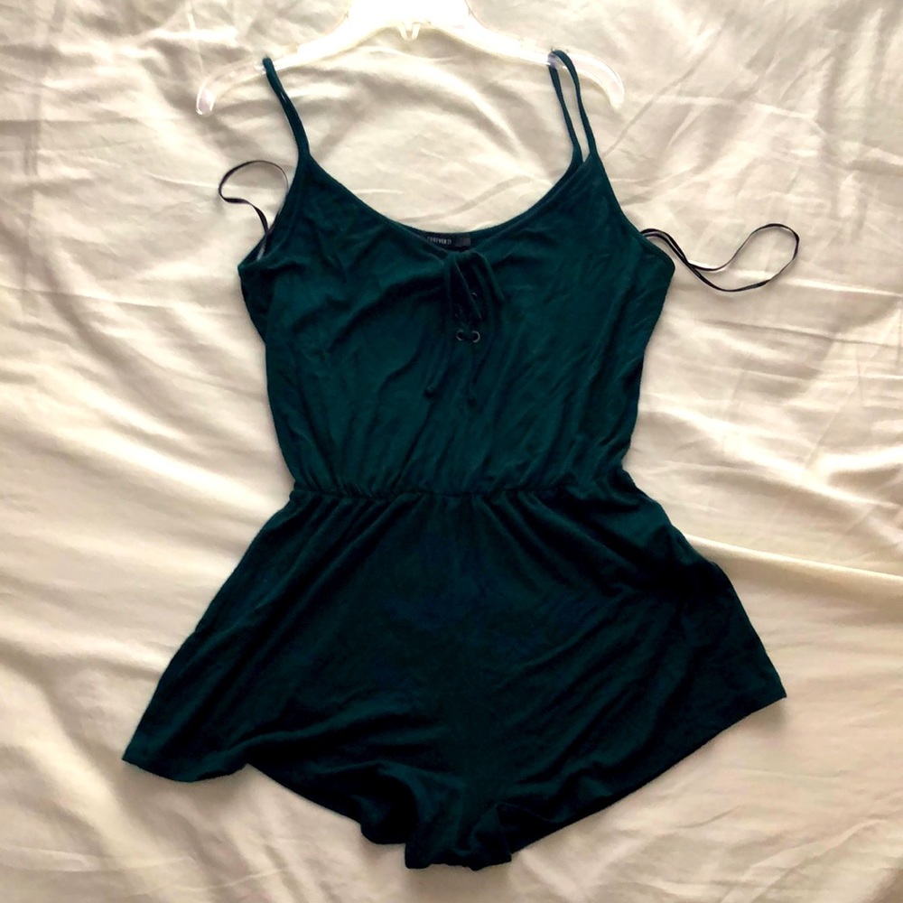 Dark Forest Green Forever21 Romper size small